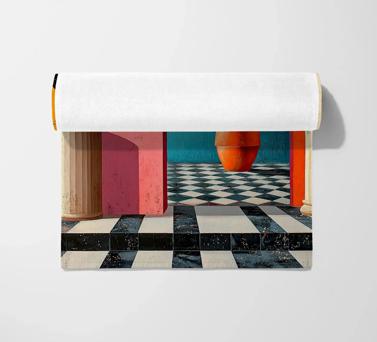 Surrealism Architecture Design Geometry beach towel by Nikis Art Studio