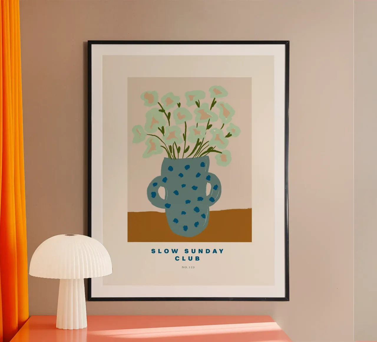 Slow Sunday Club poster con telaio in plastica da treechild