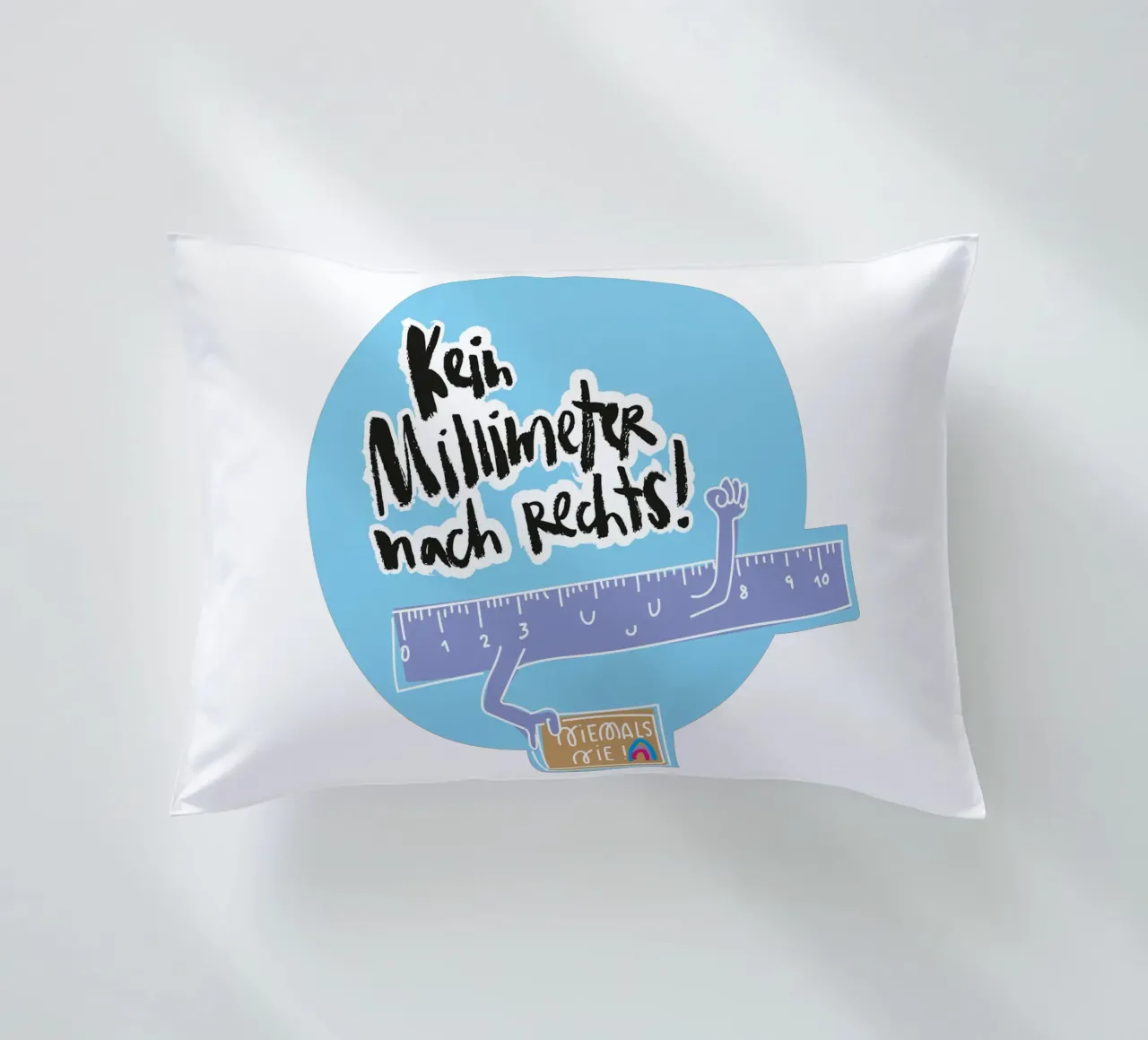 Kein Millimeter nach rechts cuscino da Brushmeetspaper