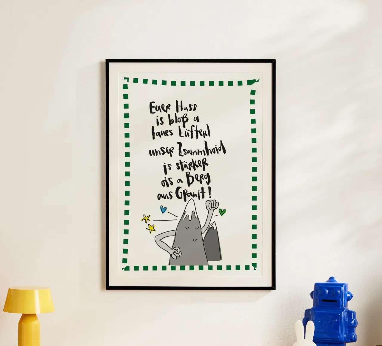 Empathischer Berg poster con telaio in alluminio da Brushmeetspaper