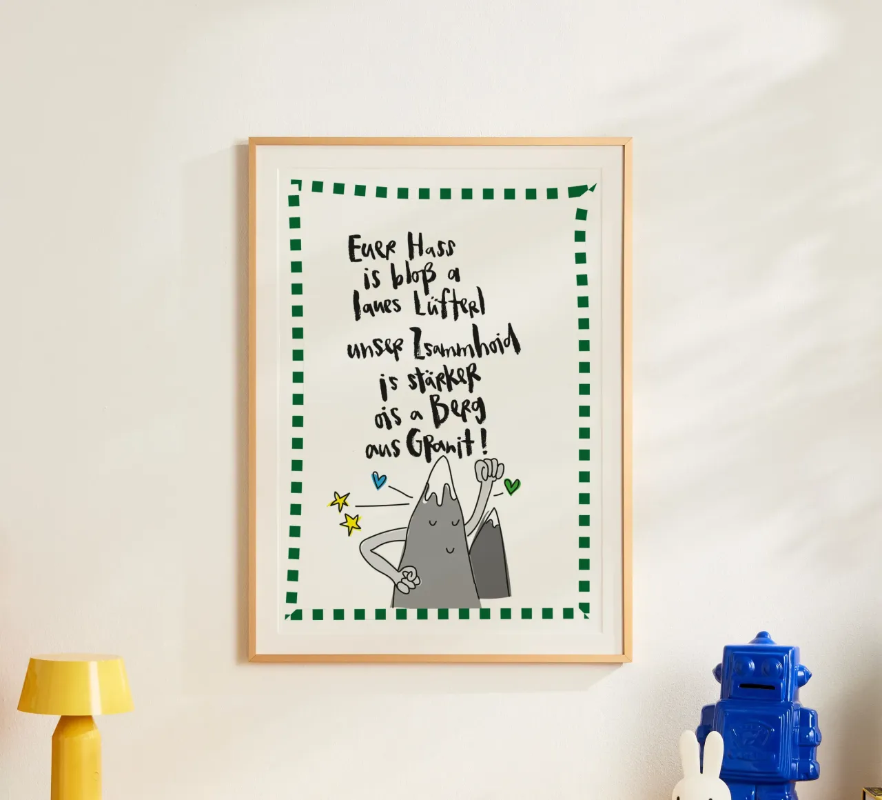 Empathischer Berg poster con telaio in alluminio da Brushmeetspaper