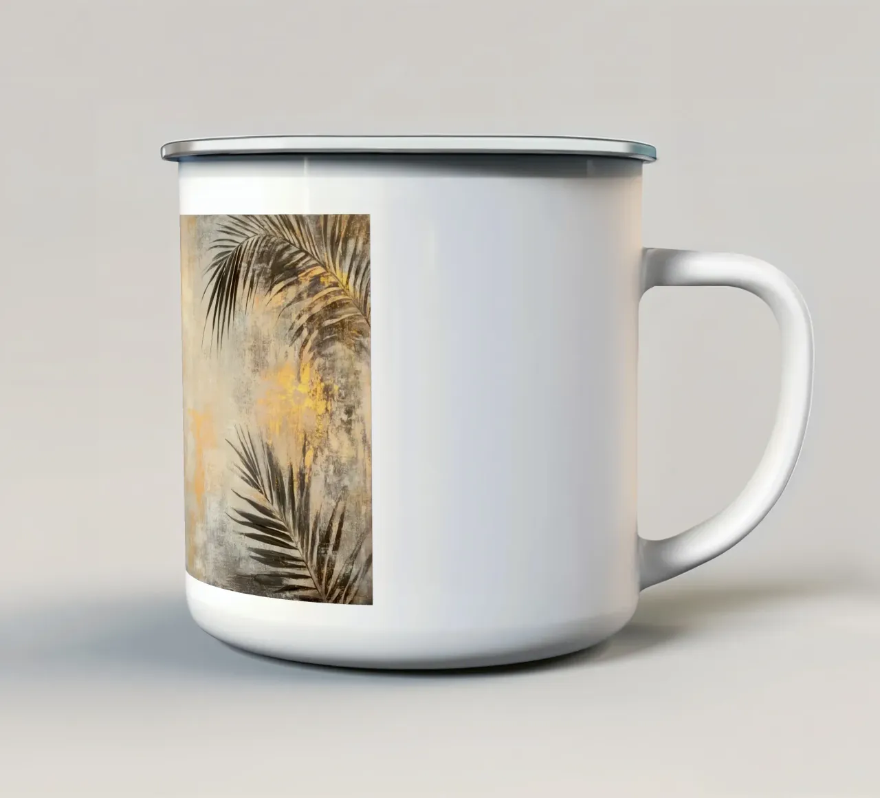 Elegante serenità delle palme tazza in smalto da Modern Muse