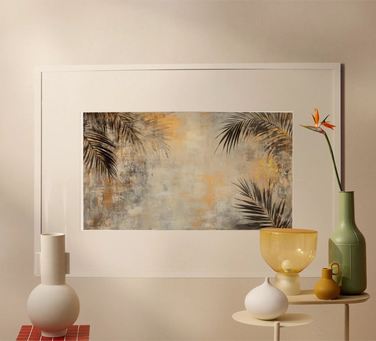 Elégante sérénité palmée poster de Modern Muse