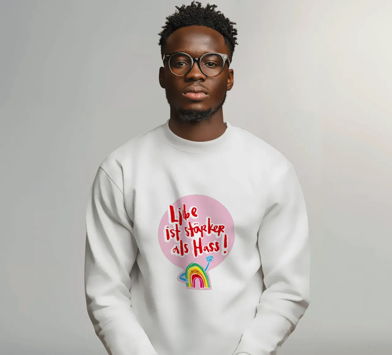 Mutiger Regenbogen sweatshirt van Brushmeetspaper