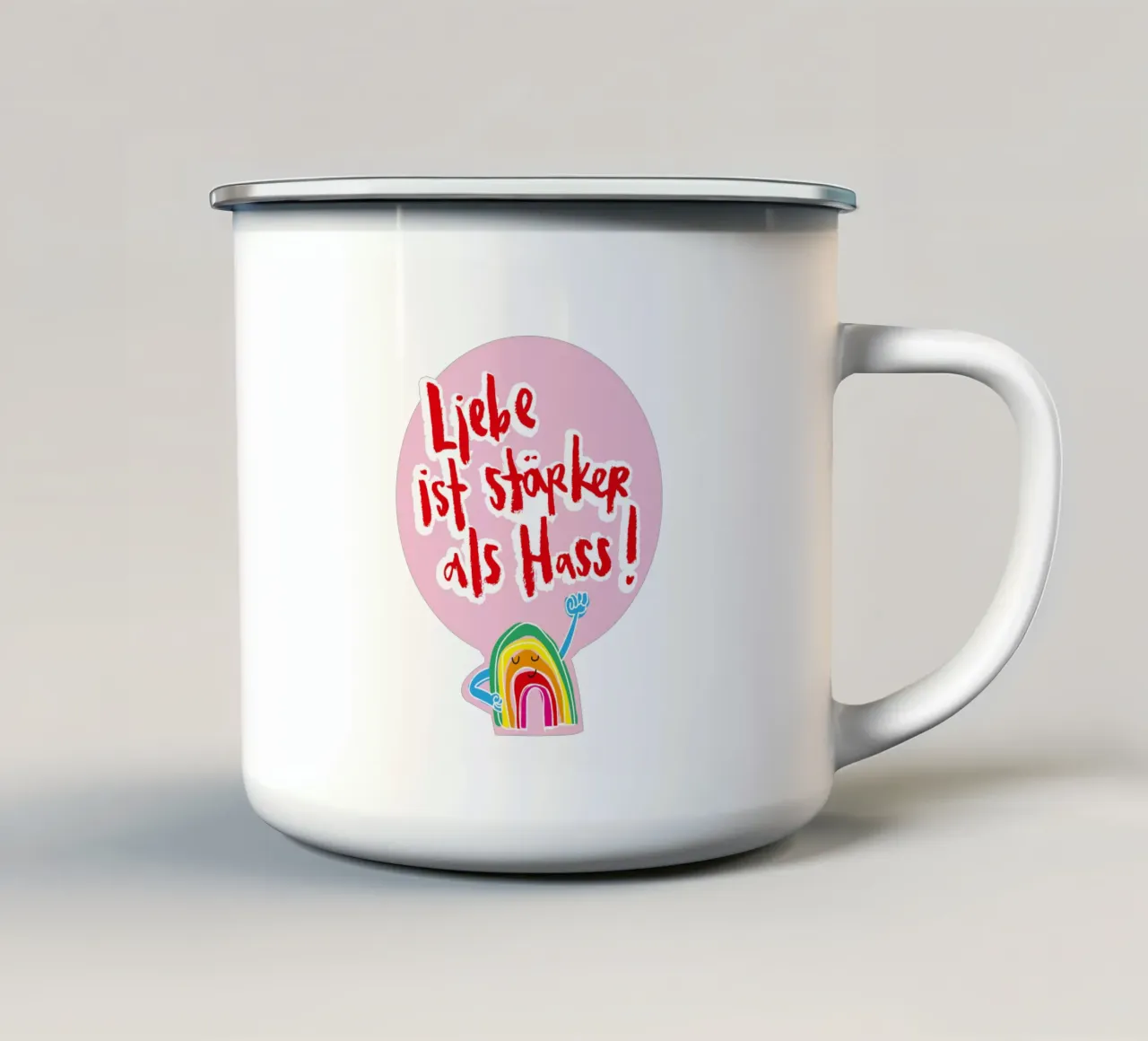 Mutiger Regenbogen tazza in smalto da Brushmeetspaper