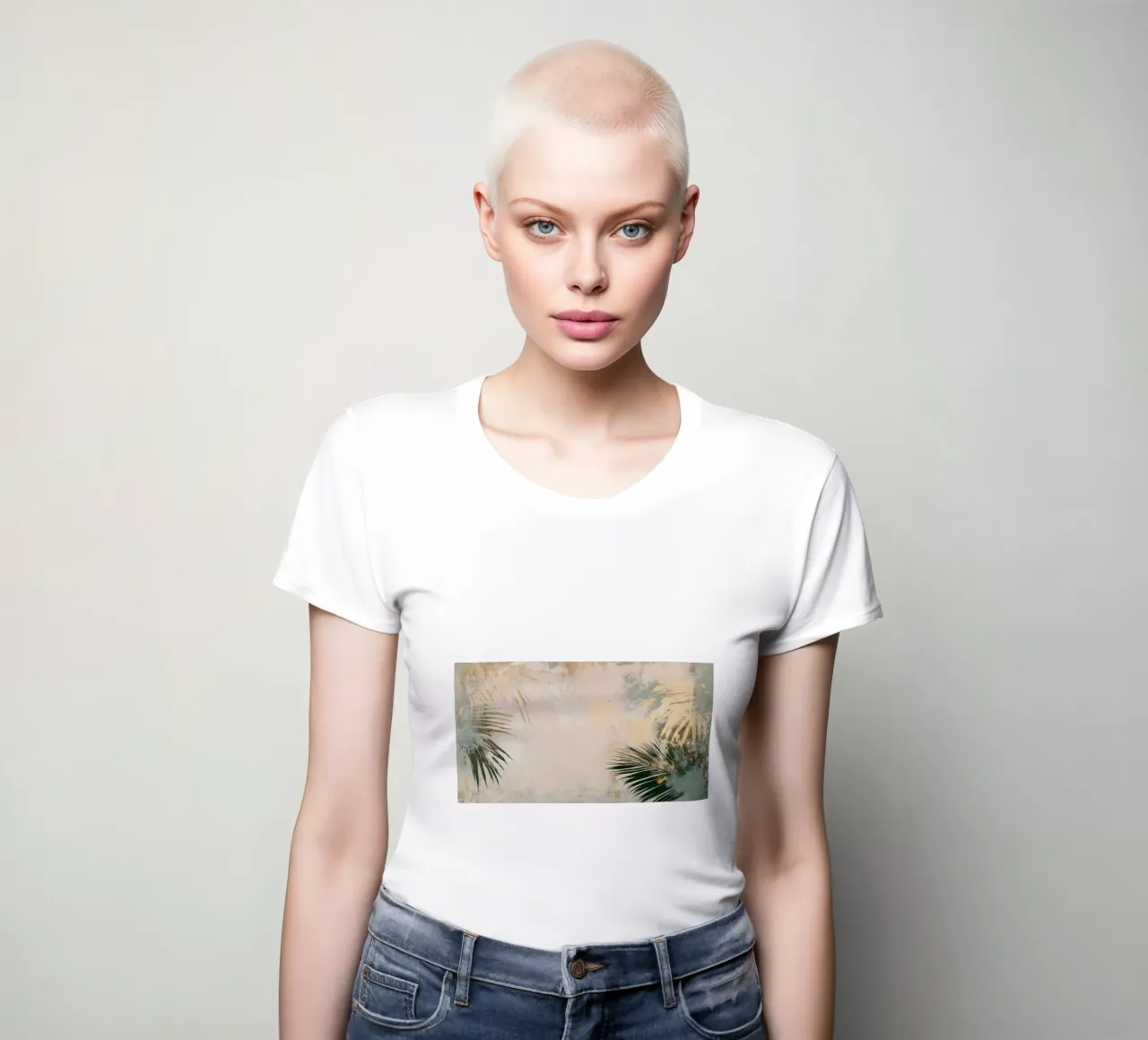 Golden Palm Serenity women's fitted t-shirt by Modern Muse
