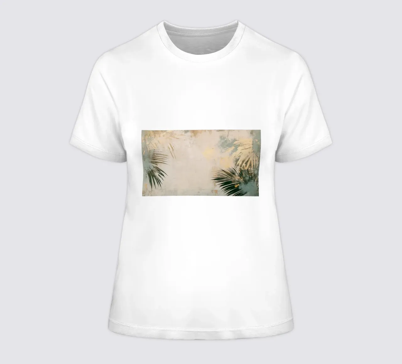 Golden Palm Serenity women's fitted t-shirt by Modern Muse