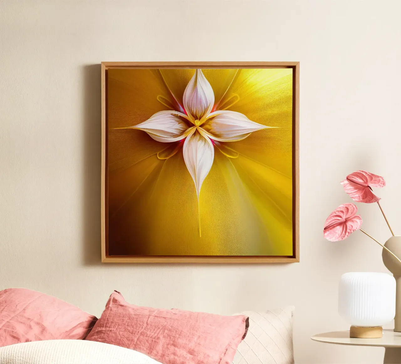 Macro Jasmine Flower tela con Cornice a cassetta da Bold Blooms