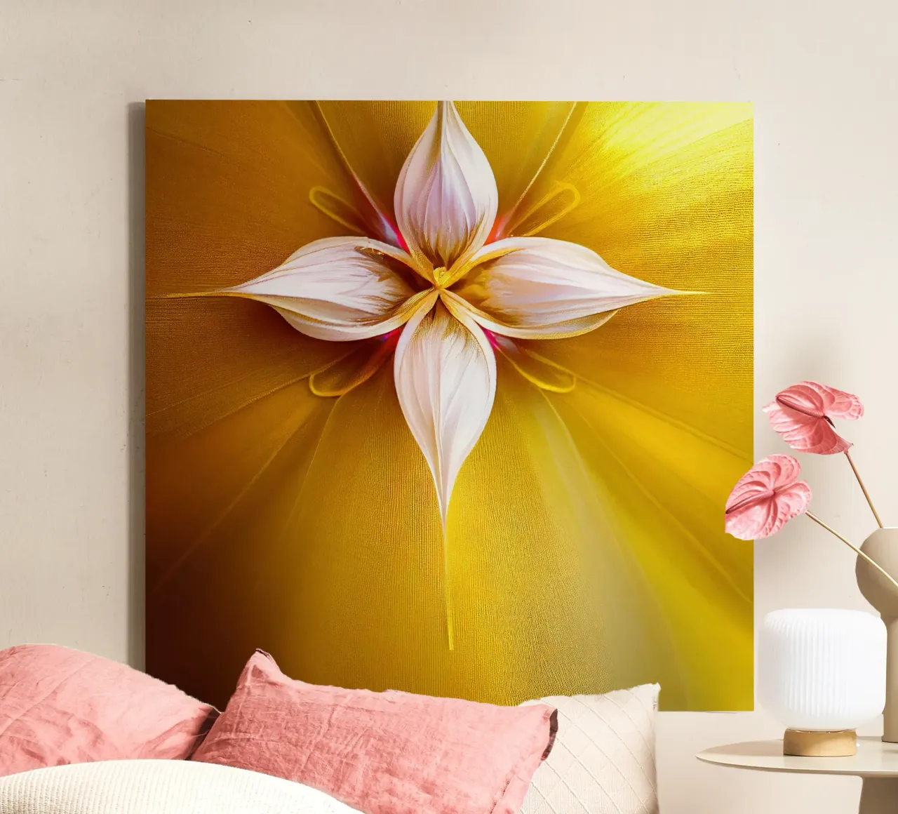 Macro Jasmine Flower tela con Cornice a cassetta da Bold Blooms