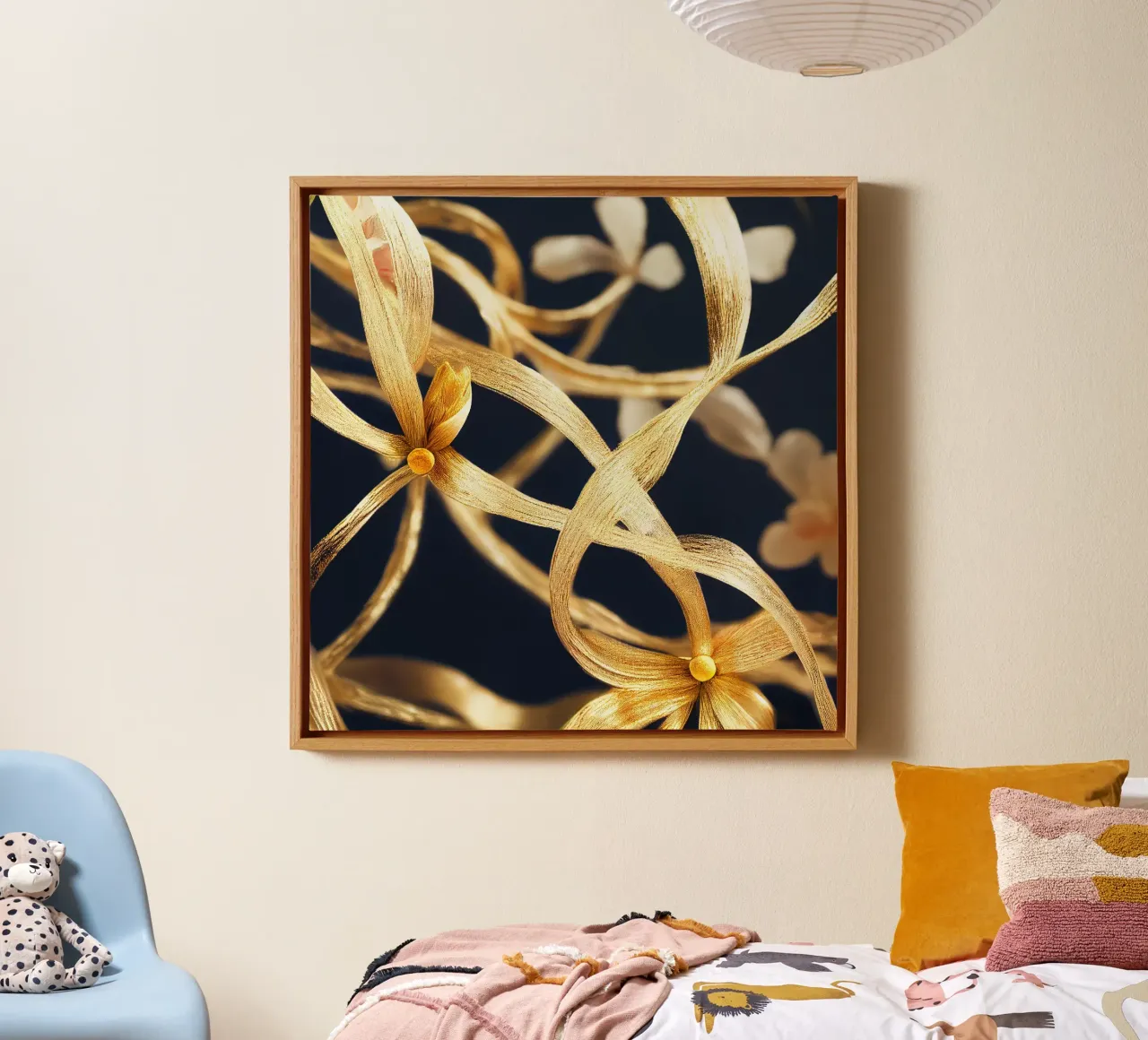 Macro Jasmijnbloem canvas met Baklijst van Bold Blooms