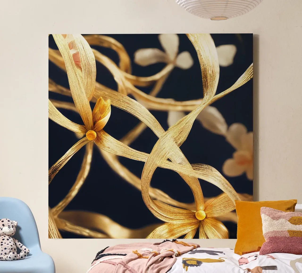 Macro Jasmijnbloem canvas met Baklijst van Bold Blooms