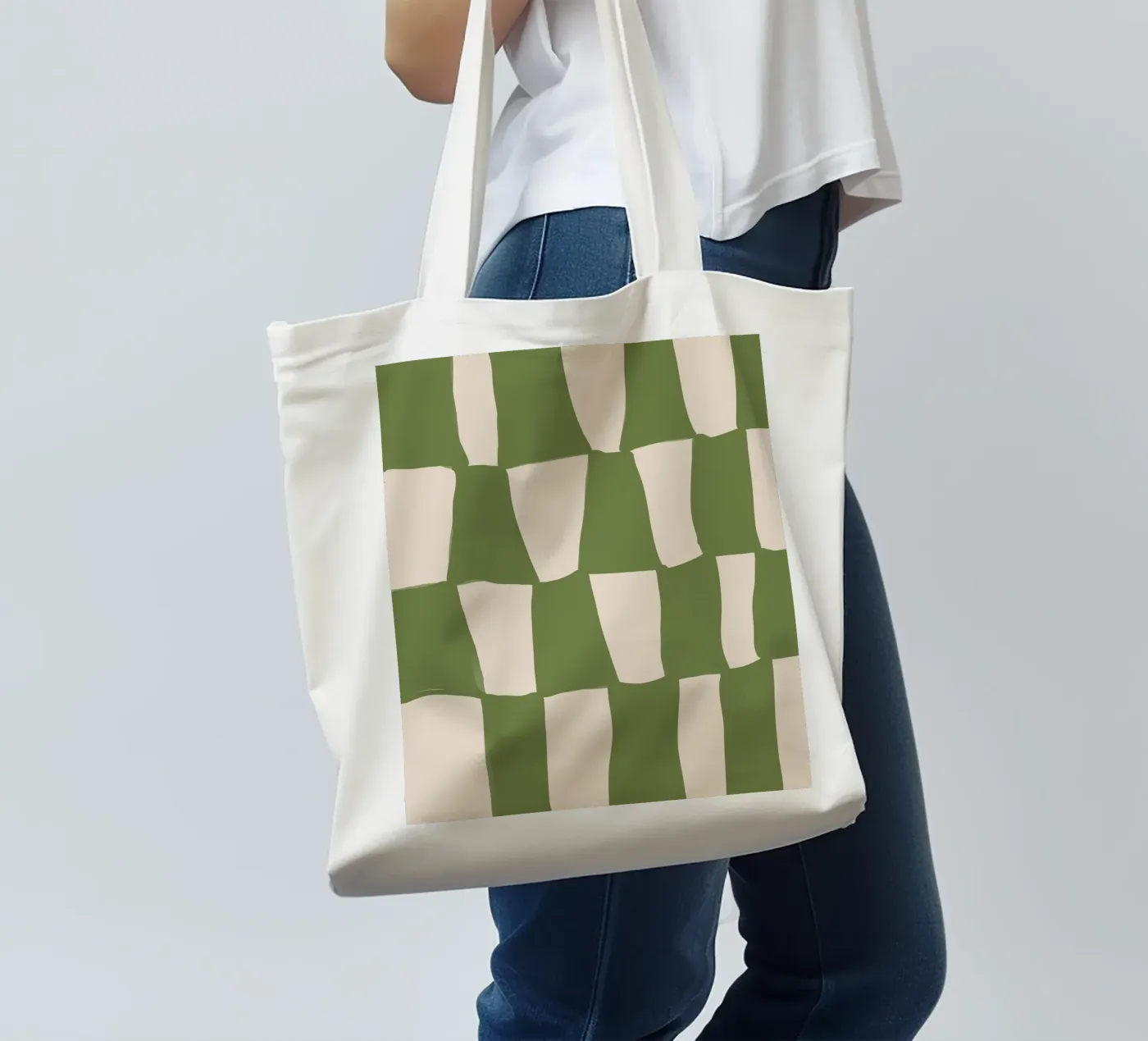 Green Pattern borsa in juta da treechild
