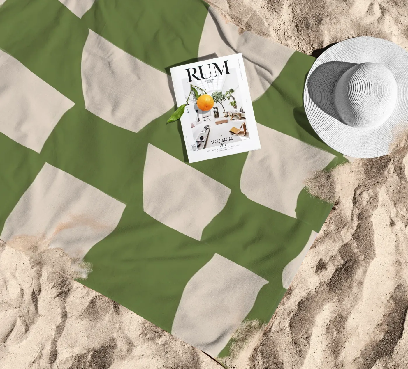 Green Pattern strandhanddoek van treechild