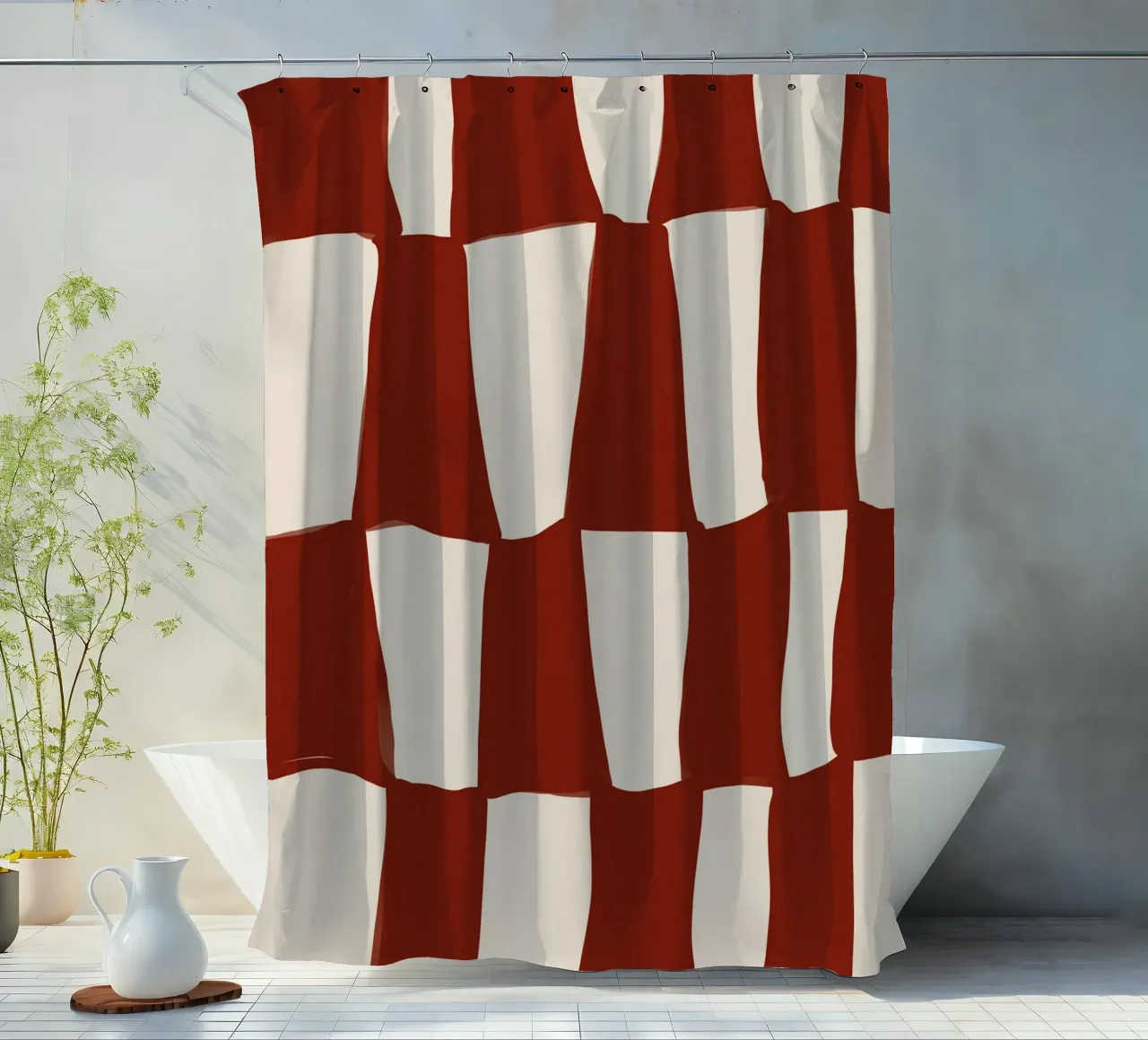 Red Pattern douchegordijn van treechild