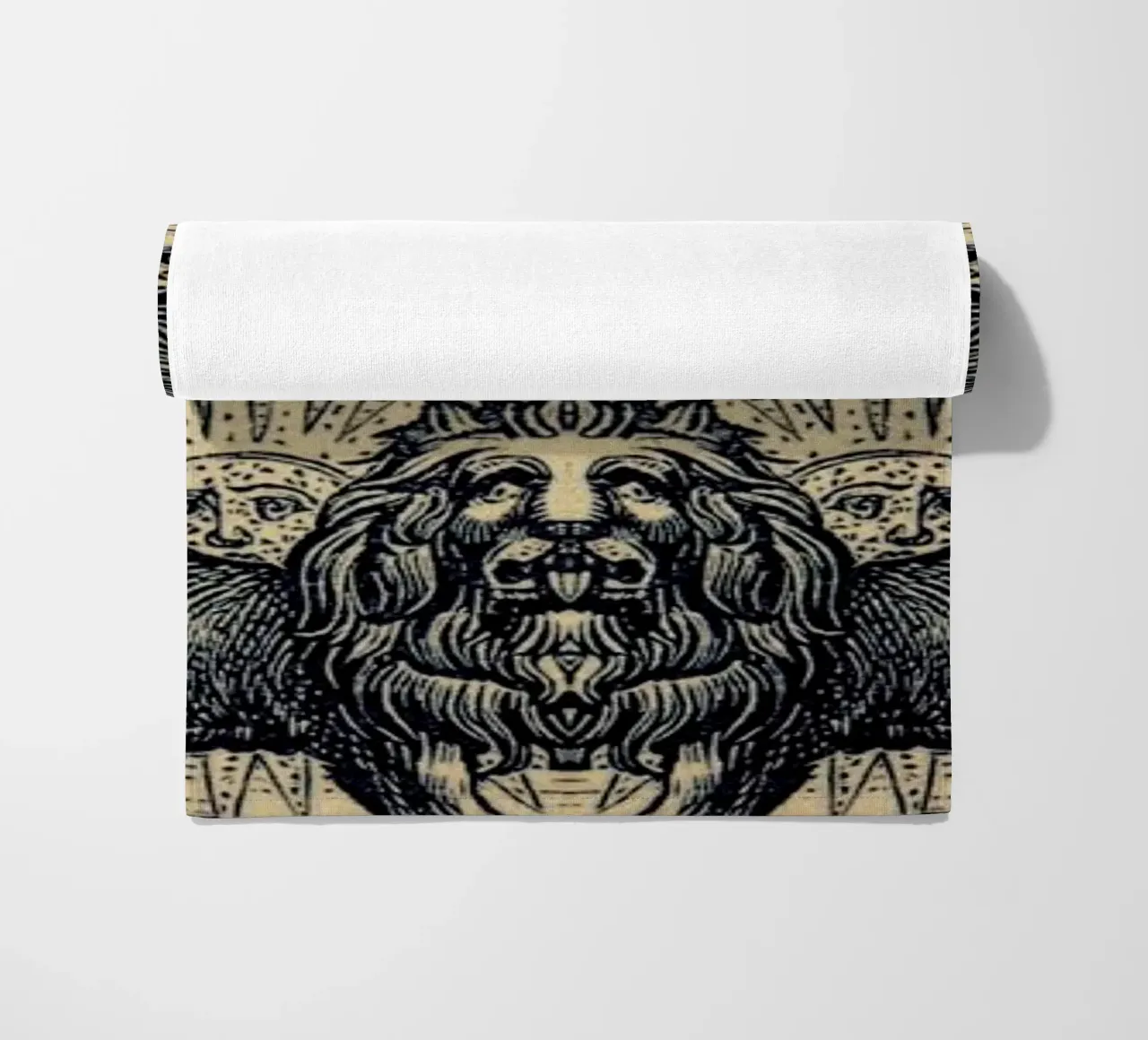 Creeping From Behind beach towel by Ballack Art House