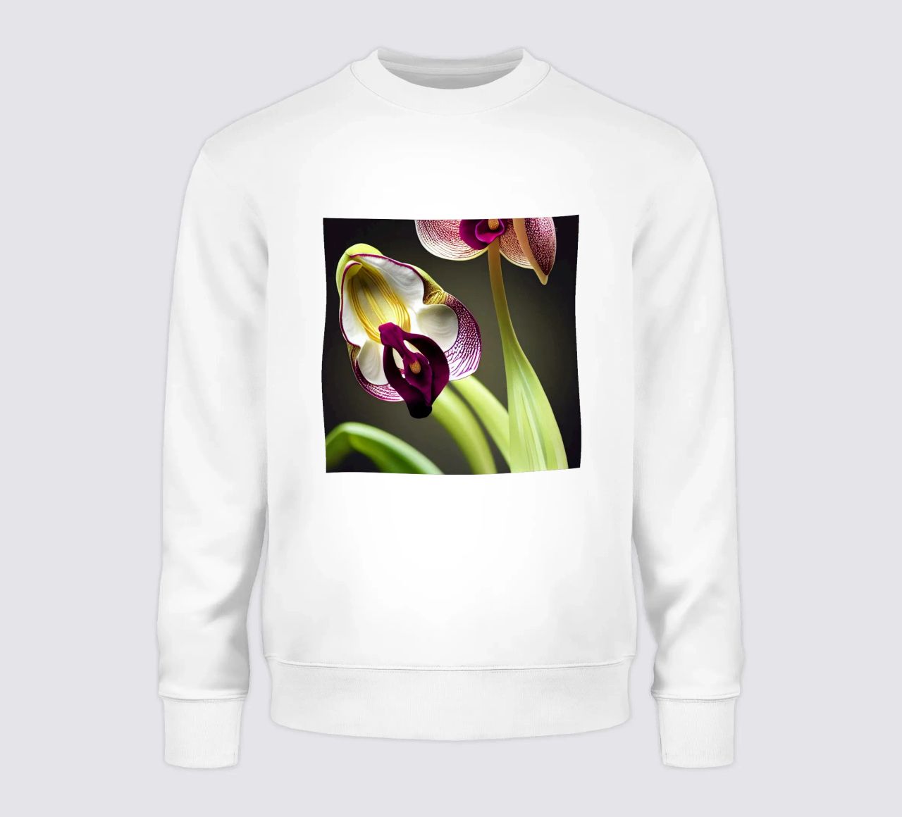 Macro fiore di orchidea Ladys Slipper felpa da Bold Blooms