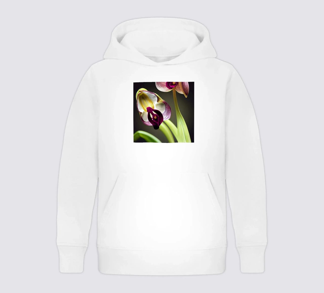 Macro fiore di orchidea Ladys Slipper felpa bambino con cappuccio da Bold Blooms