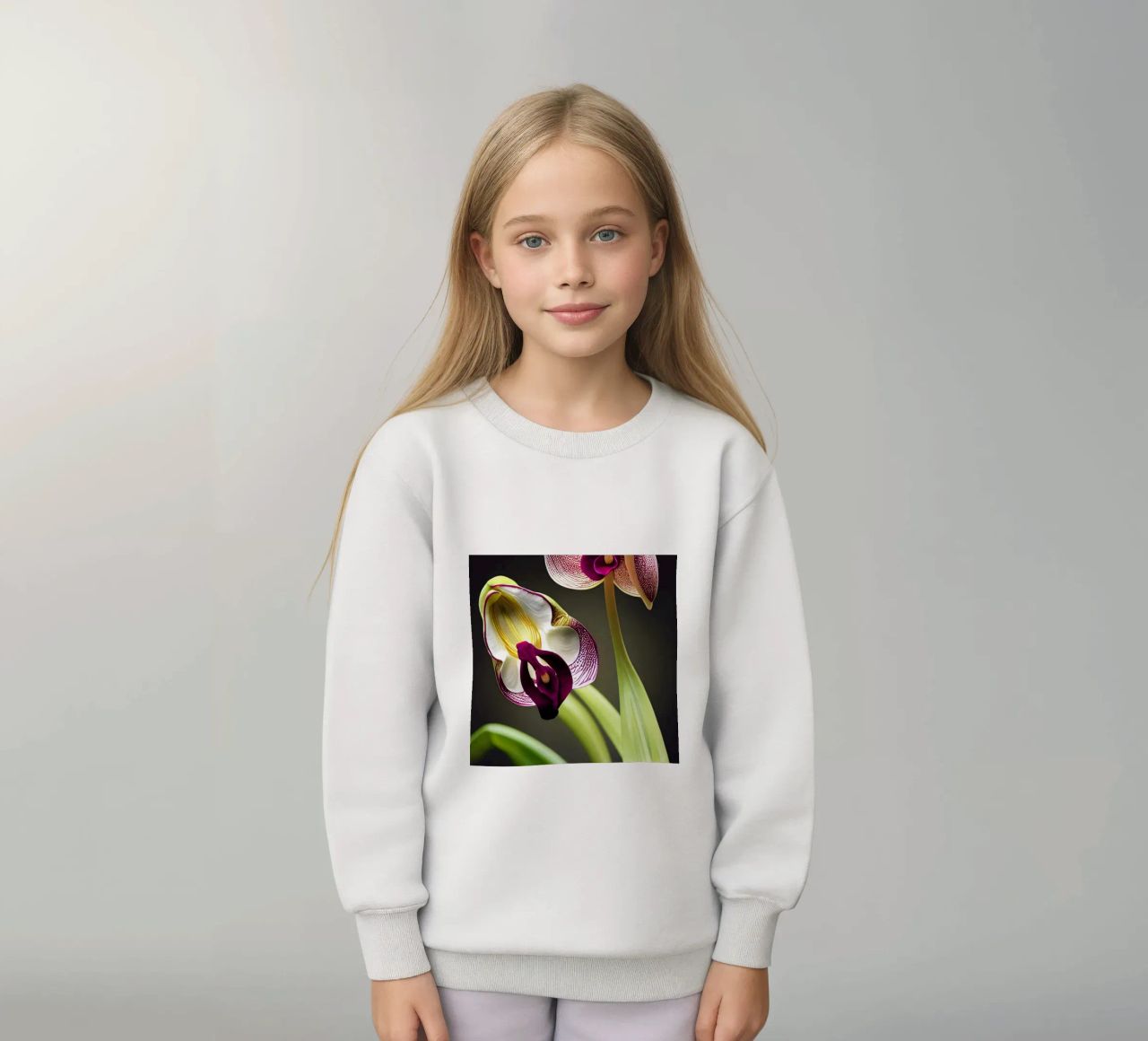 Macro fiore di orchidea Ladys Slipper felpa bambino da Bold Blooms