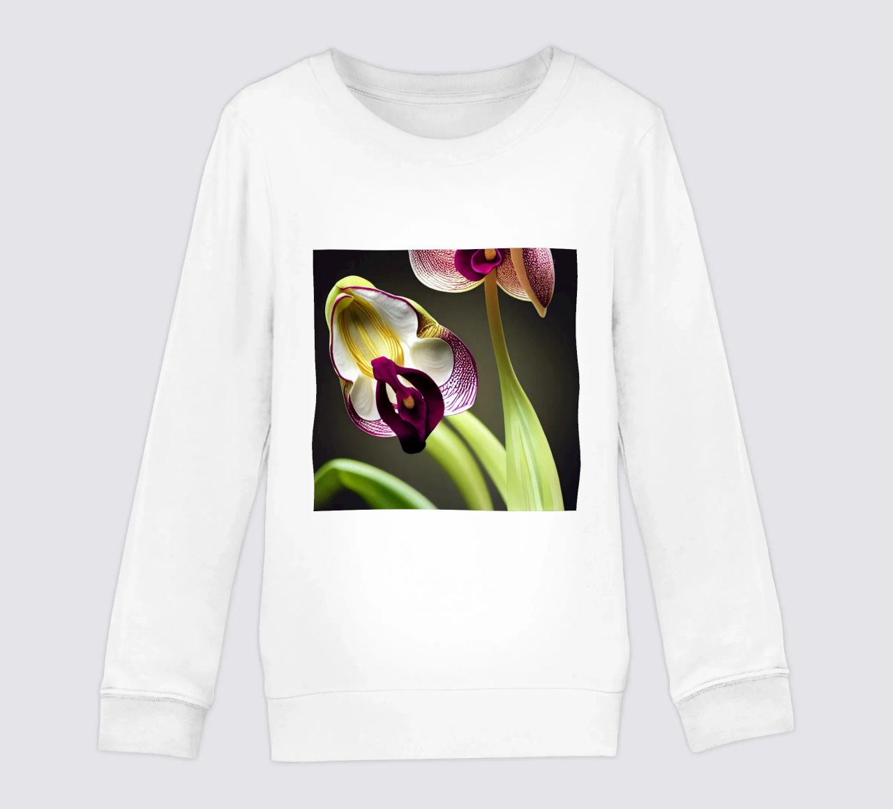 Macro fiore di orchidea Ladys Slipper felpa bambino da Bold Blooms