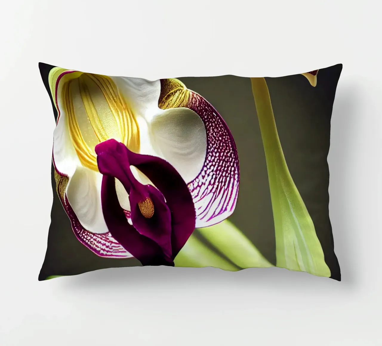 Fleur d'orchidée Macro Ladys Slipper coussin de Bold Blooms