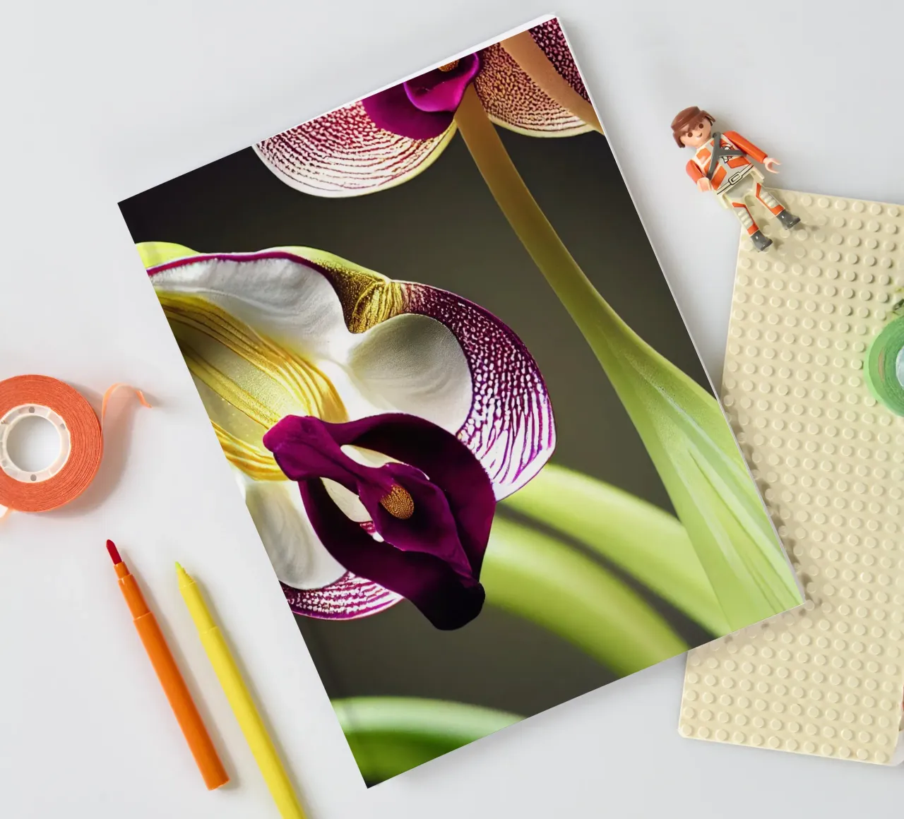 Flor de orquídea Ladys Slipper cuaderno de Bold Blooms
