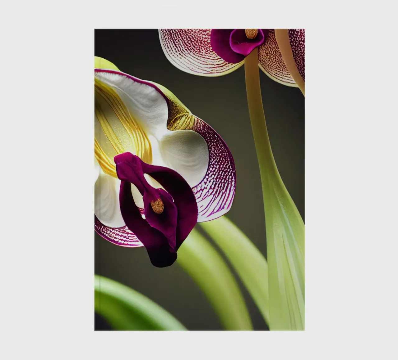 Makro Frauenschuh Orchidee Blume Notizbuch von Bold Blooms