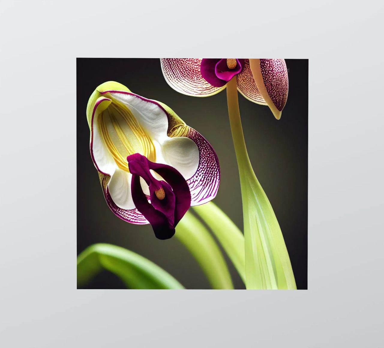 Macro fiore di orchidea Ladys Slipper adesivo da Bold Blooms