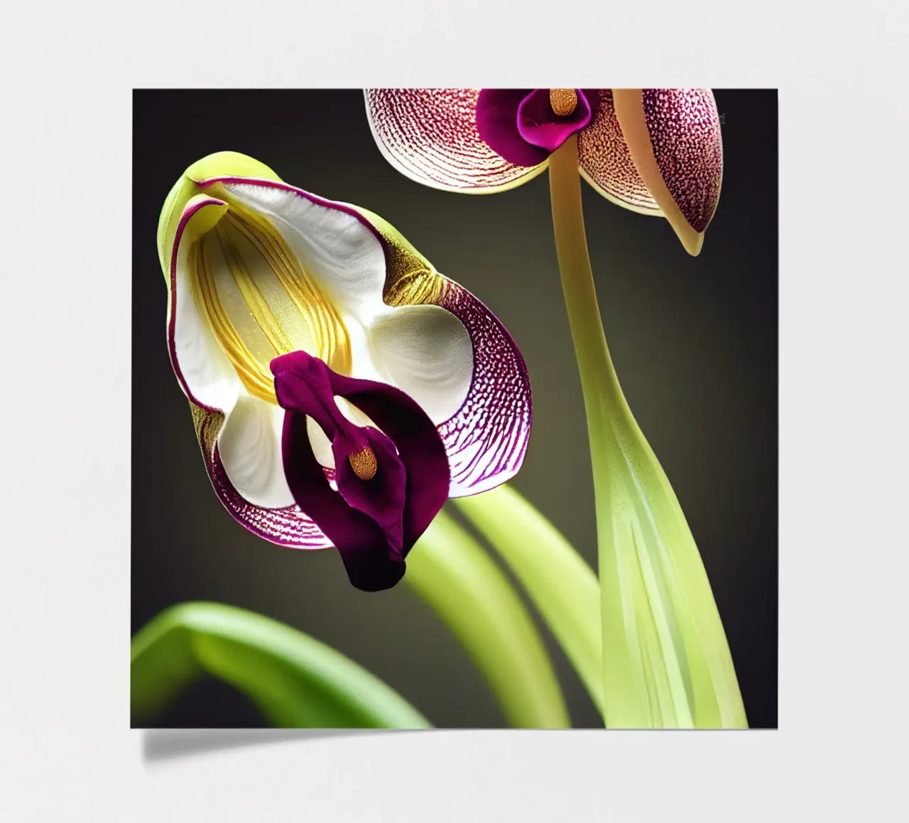 Macro fiore di orchidea Ladys Slipper foglio adesivo da Bold Blooms