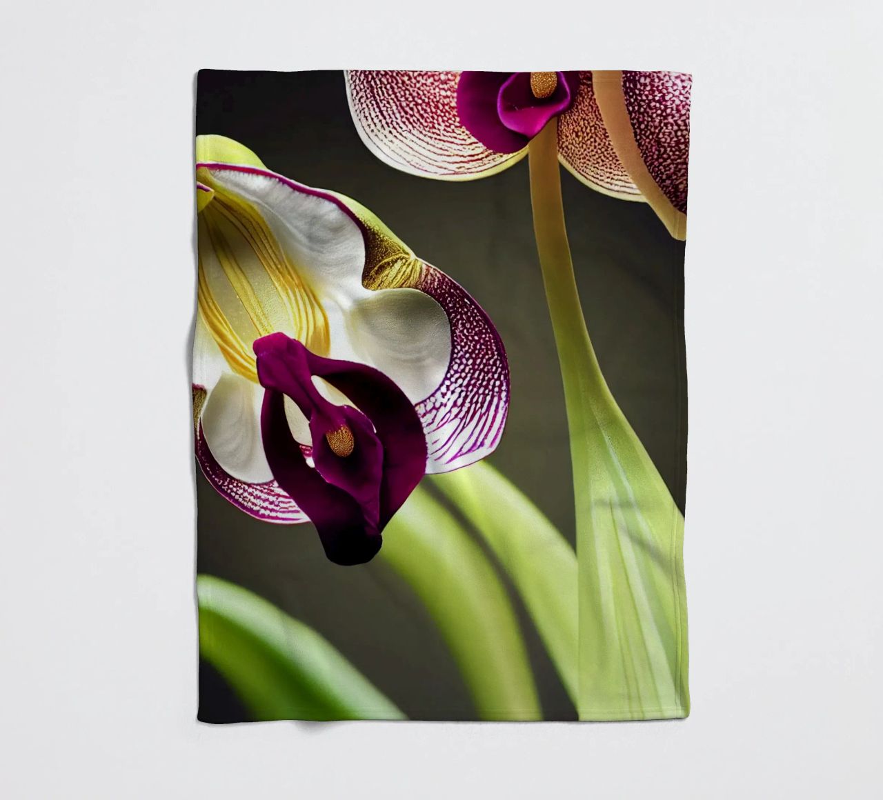 Macro fiore di orchidea Ladys Slipper coperta in pile da Bold Blooms