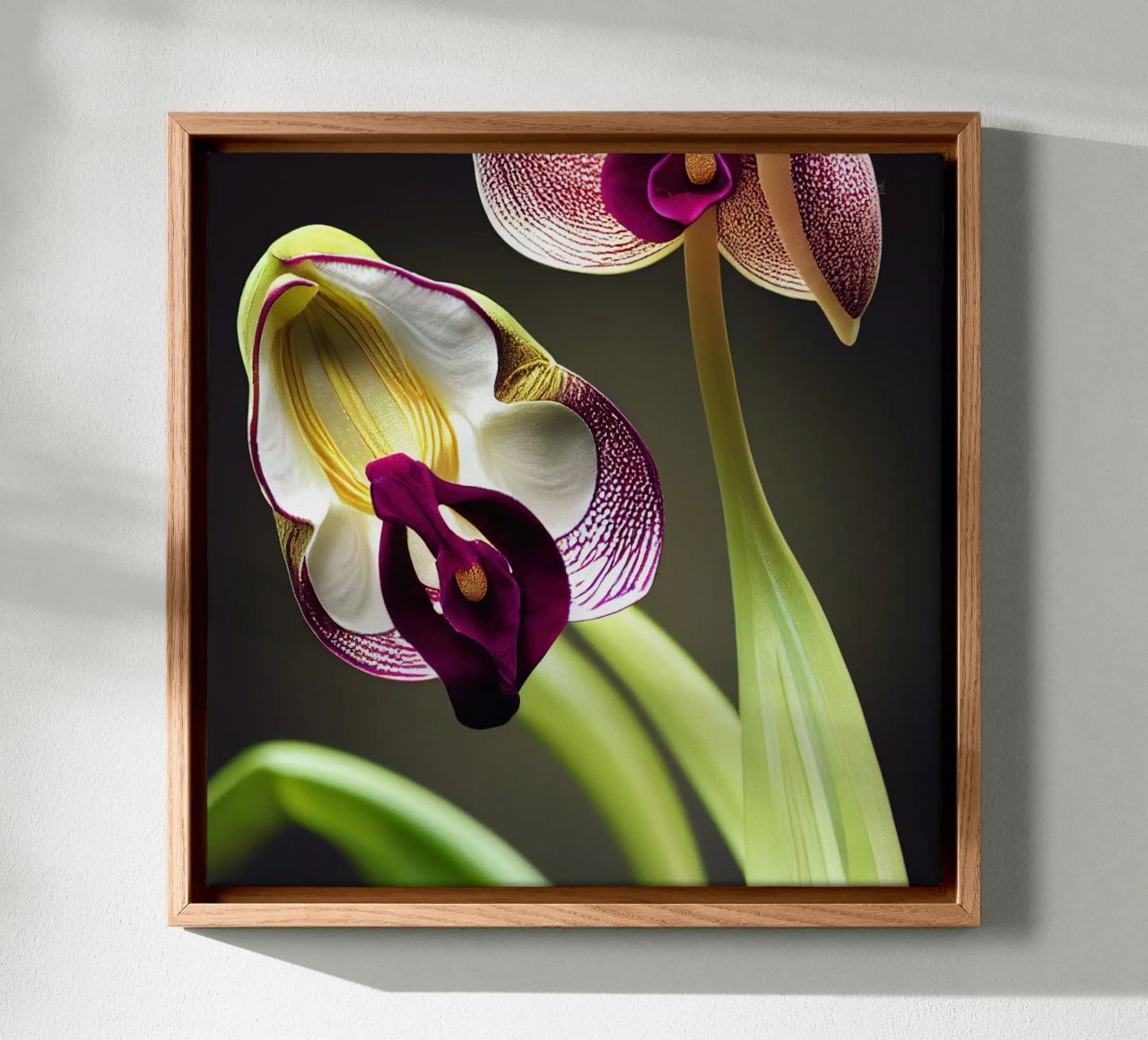 Macro fiore di orchidea Ladys Slipper tela da Bold Blooms