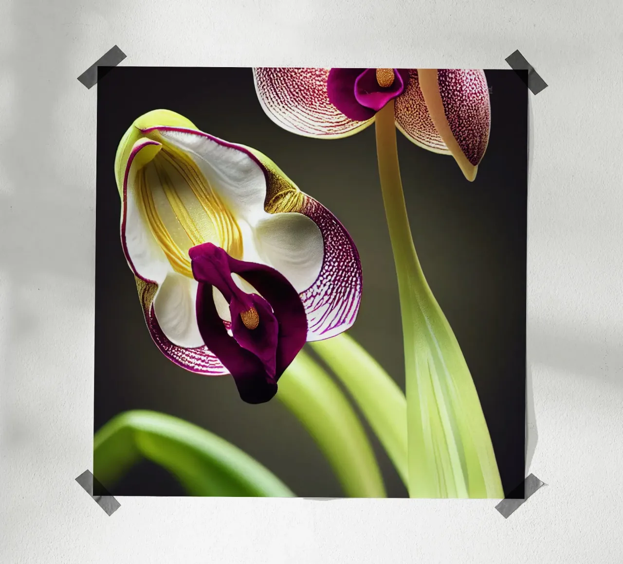 Macro pantoffel orchidee bloem hahnemühle van Bold Blooms