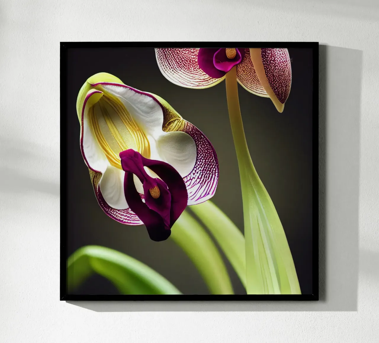 Macro pantoffel orchidee bloem hahnemühle van Bold Blooms