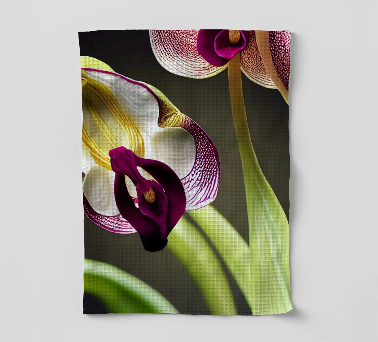 Macro fiore di orchidea Ladys Slipper canovaccio da cucina da Bold Blooms