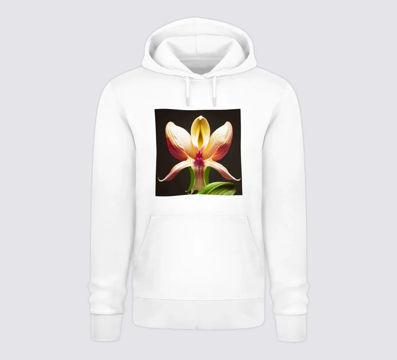 Macro fiore di orchidea Ladys Slipper felpa con cappuccio da Bold Blooms