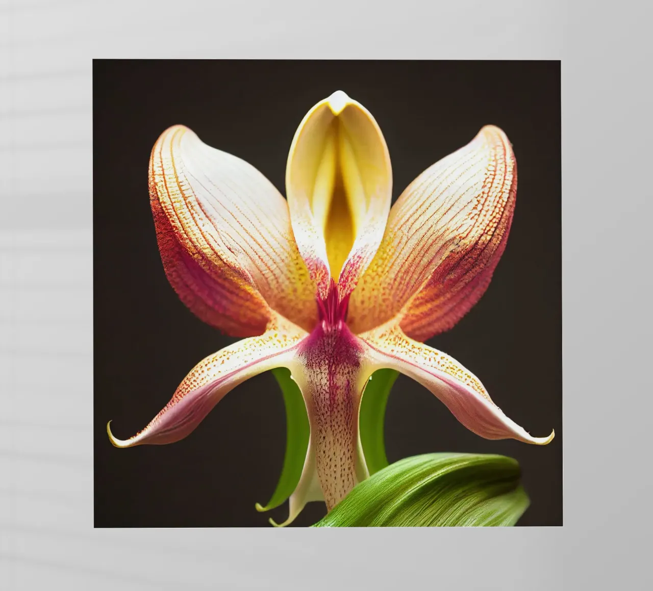 Macro fiore di orchidea Ladys Slipper pellicola backlit da Bold Blooms