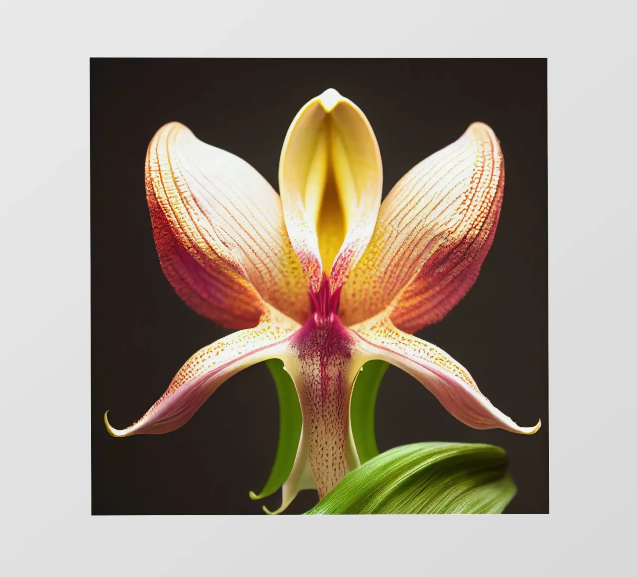Macro fiore di orchidea Ladys Slipper pellicola backlit da Bold Blooms