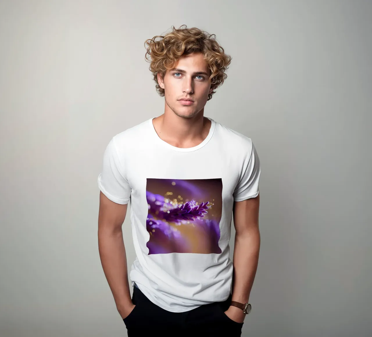 Macro fiore di lavanda t-shirt da Bold Blooms