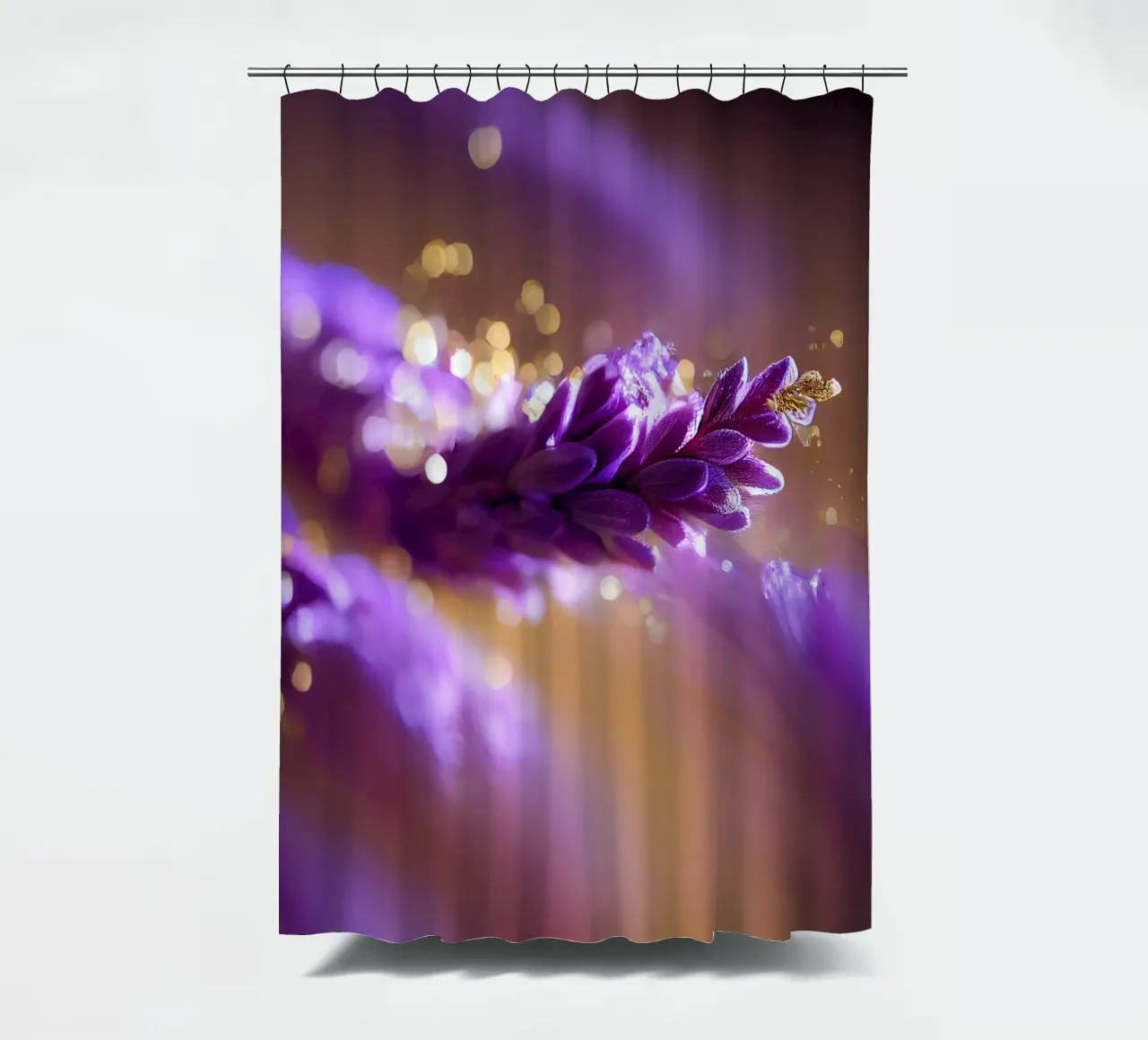 Macro fiore di lavanda tenda da doccia da Bold Blooms