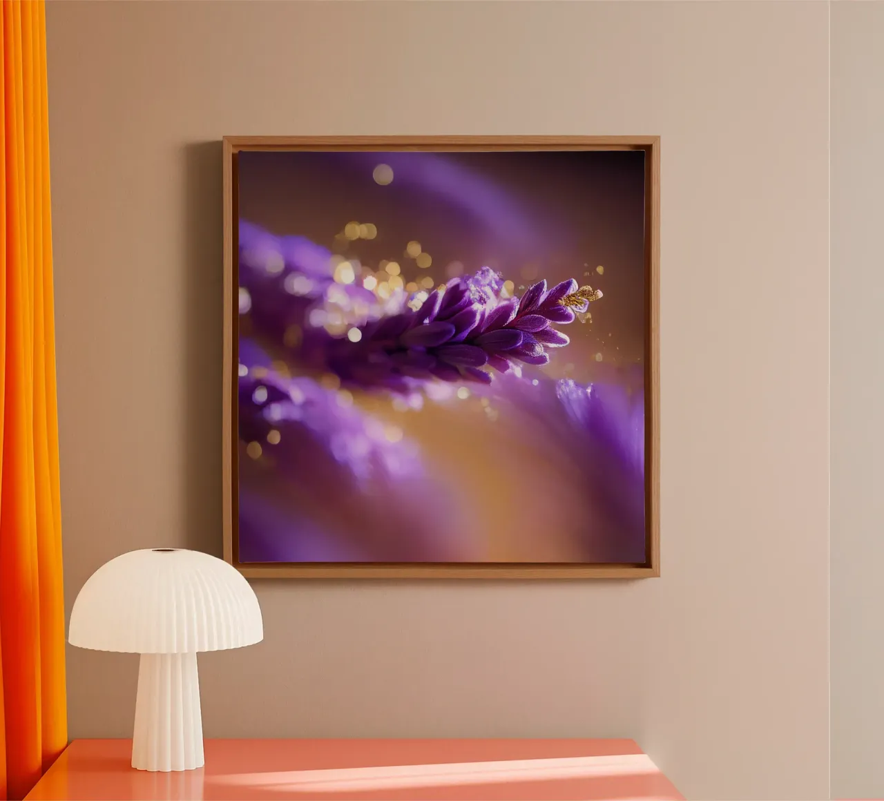 Macro fiore di lavanda tela con Cornice a cassetta da Bold Blooms