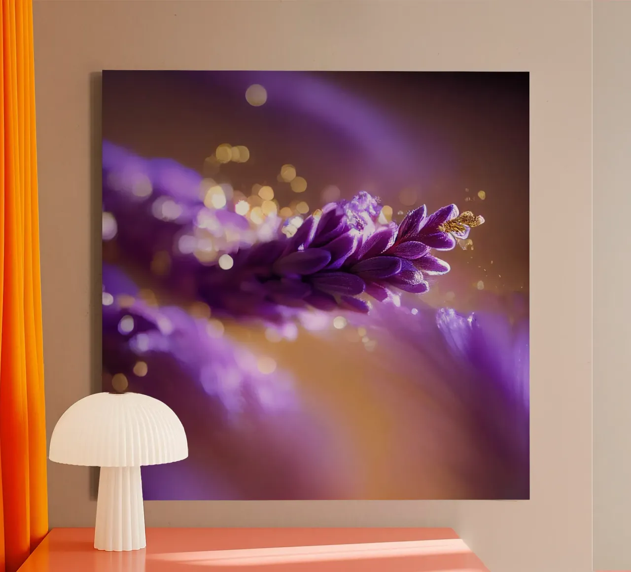 Macro fiore di lavanda tela con Cornice a cassetta da Bold Blooms