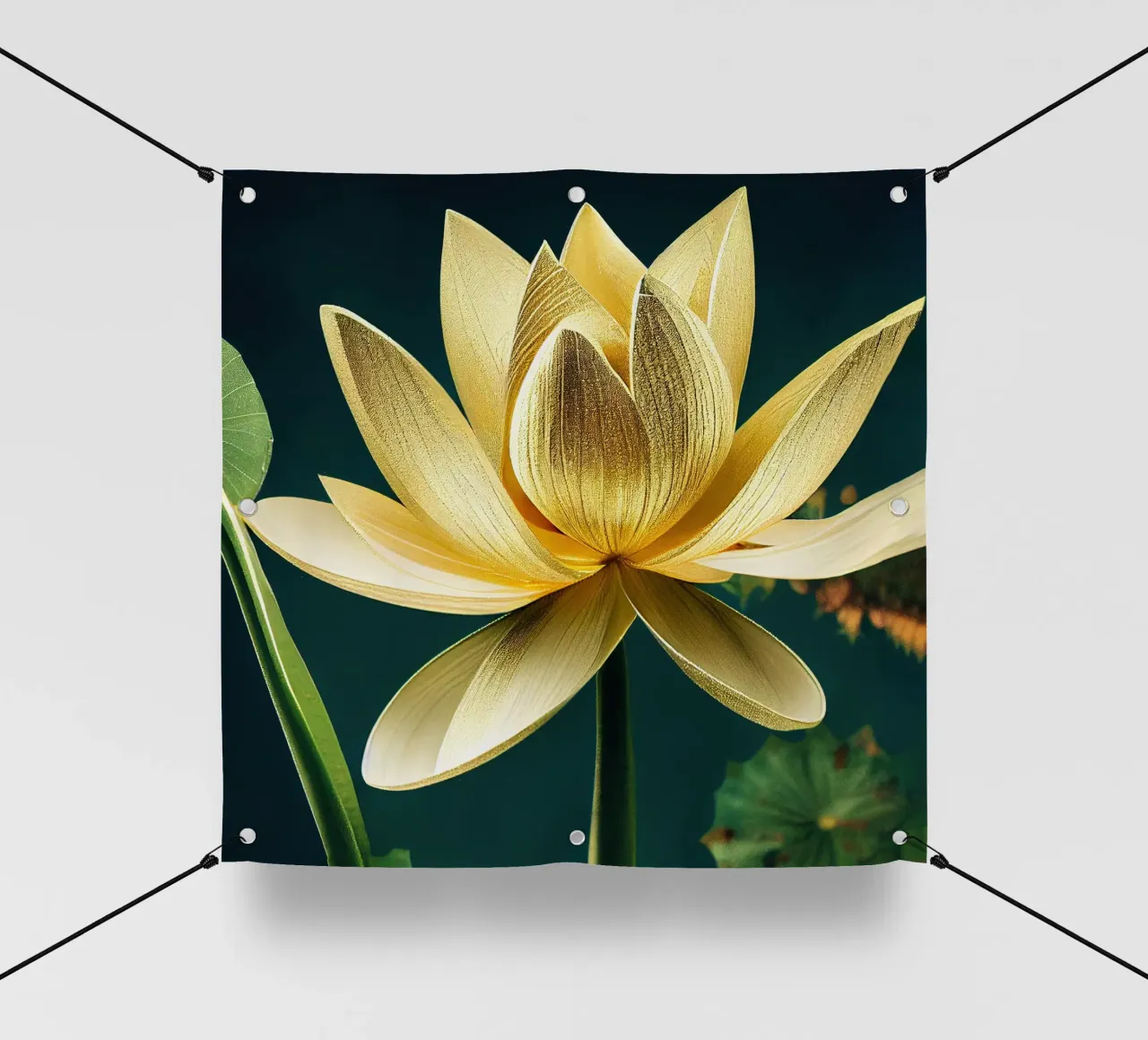 Macro fiore di loto telo in pvc da Bold Blooms