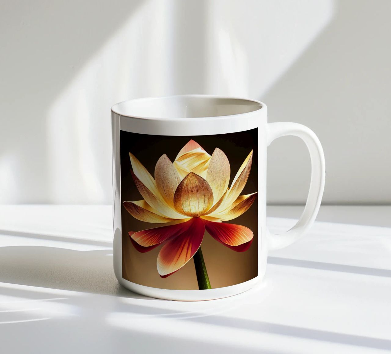 Macro fiore di loto tazza in ceramica da Bold Blooms