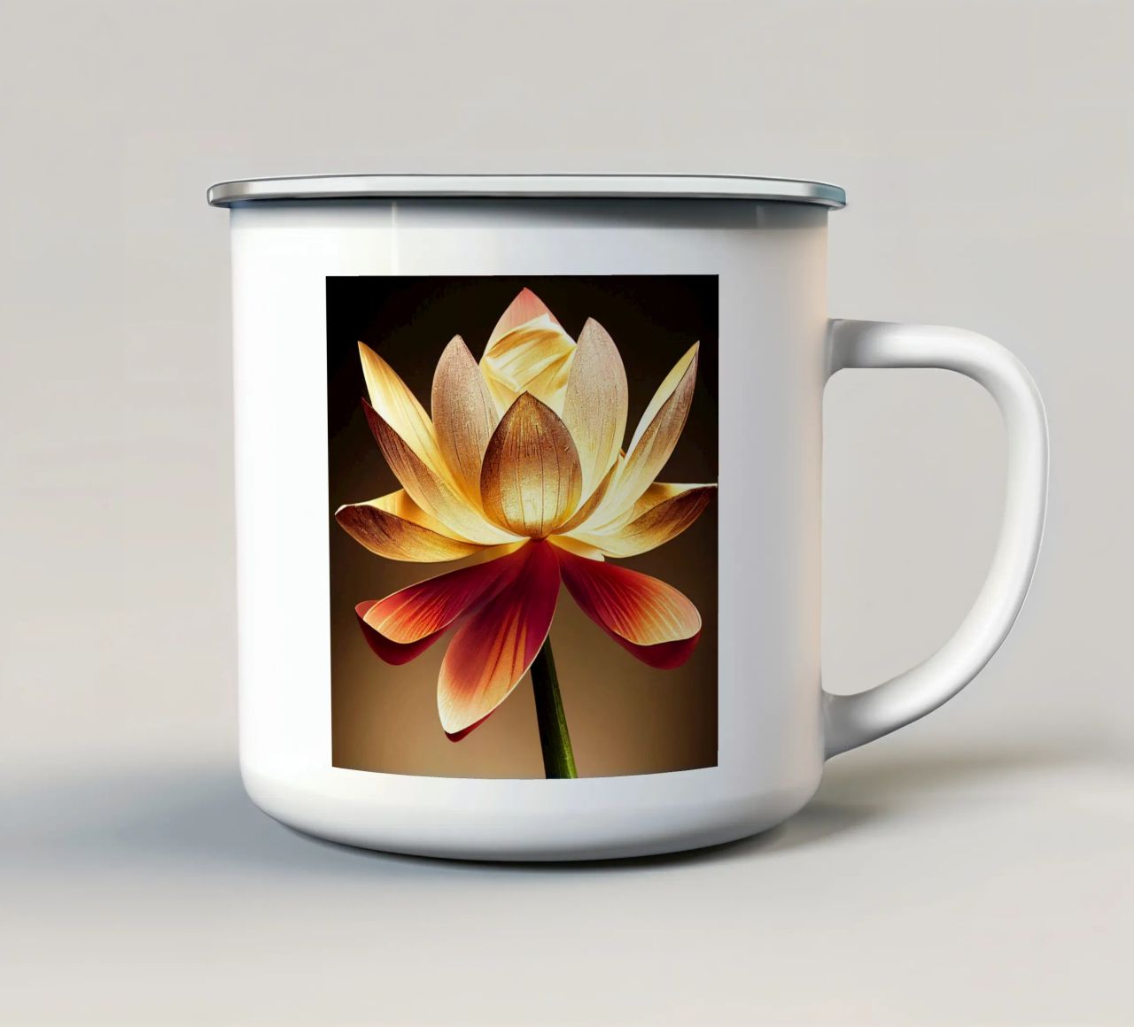 Macro fiore di loto tazza in smalto da Bold Blooms