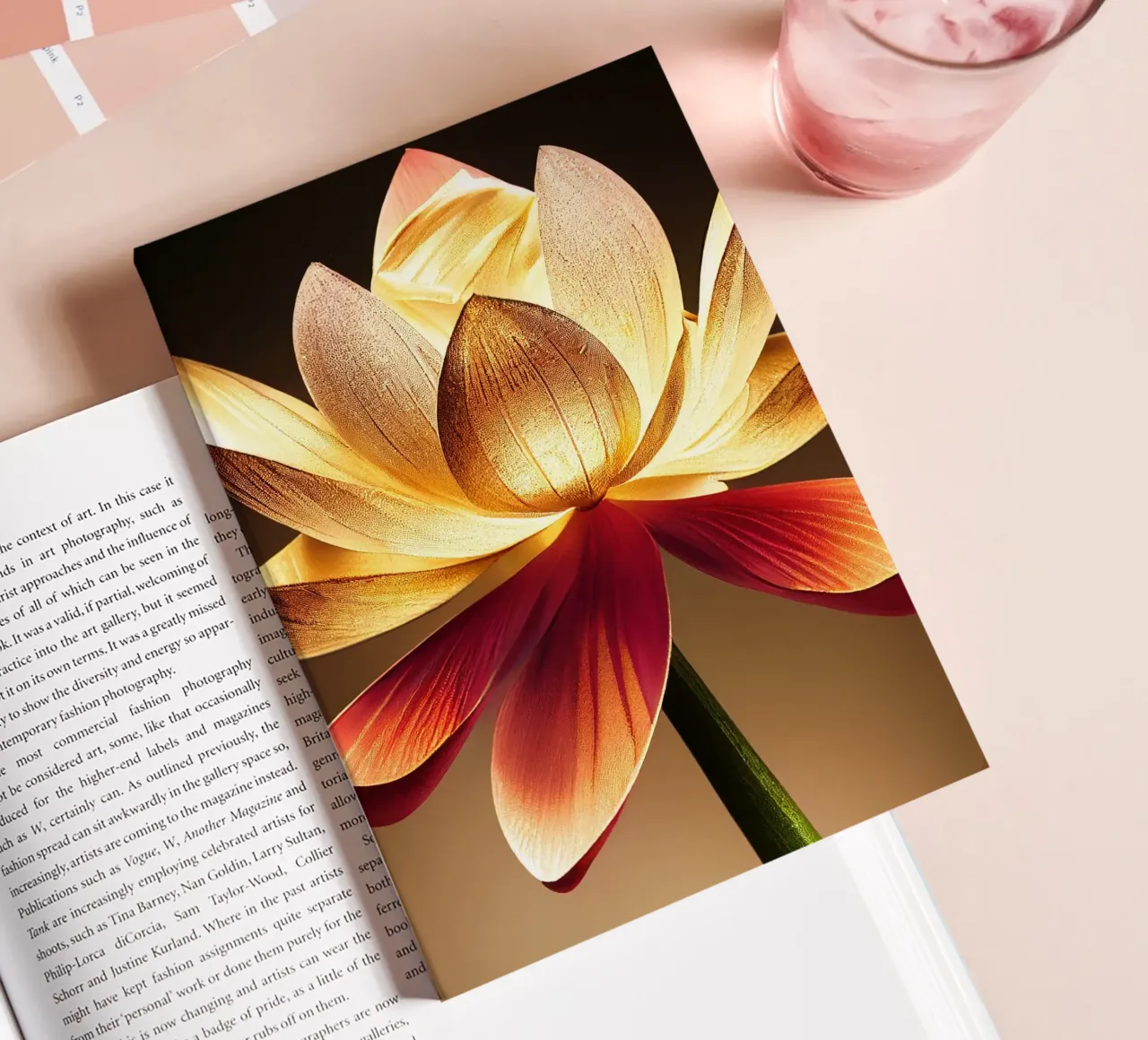 Macro Lotus Flower notebook by Bold Blooms