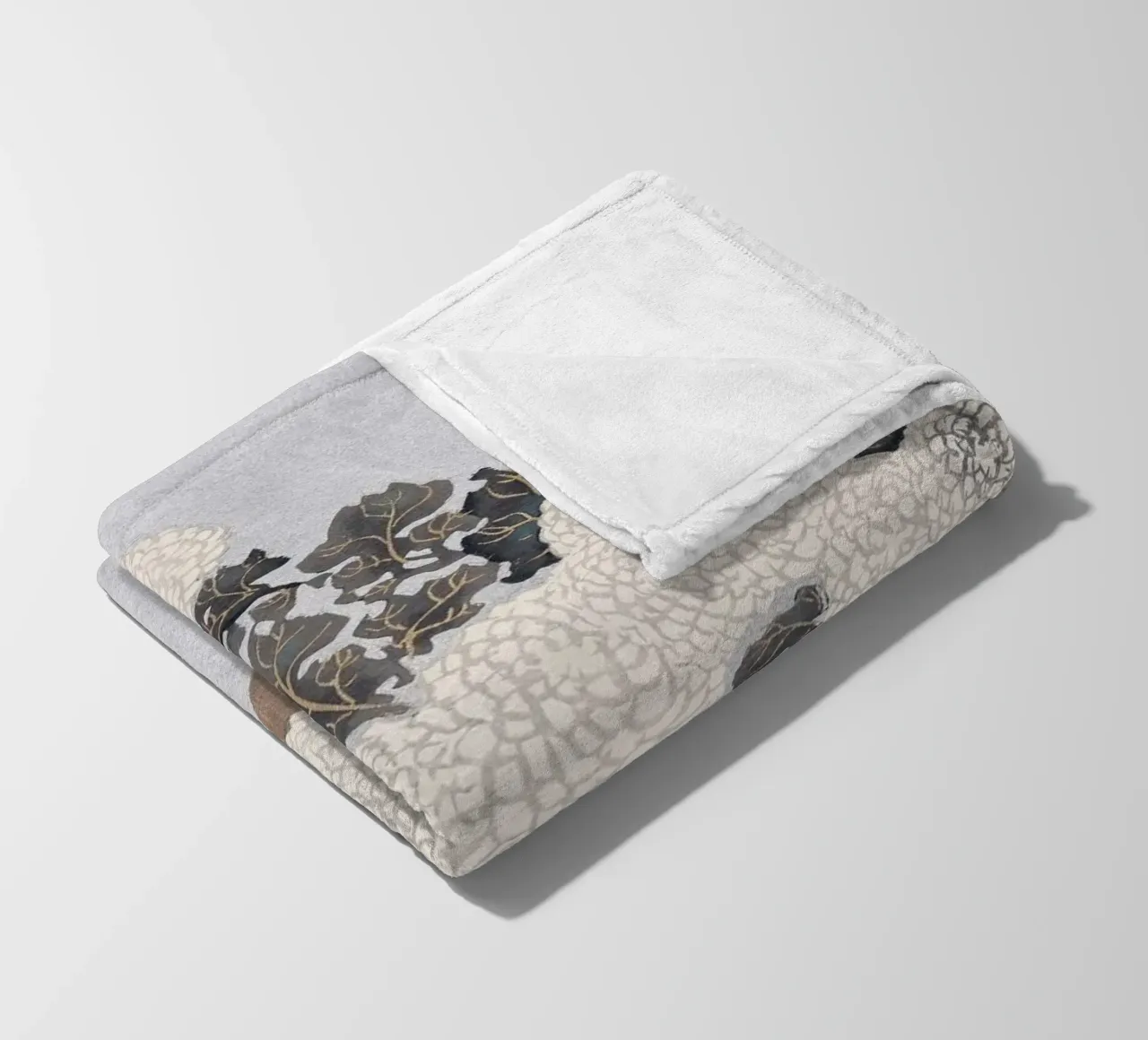 Chrysanthemums - Kamisaka Sekka coperta in pile da apoloprints