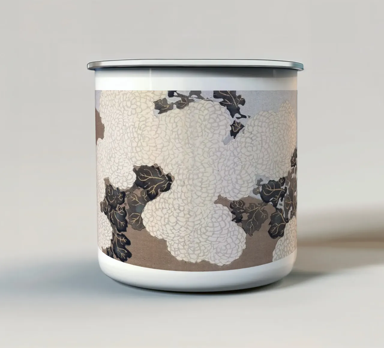 Chrysanthemums - Kamisaka Sekka tazza in smalto da apoloprints