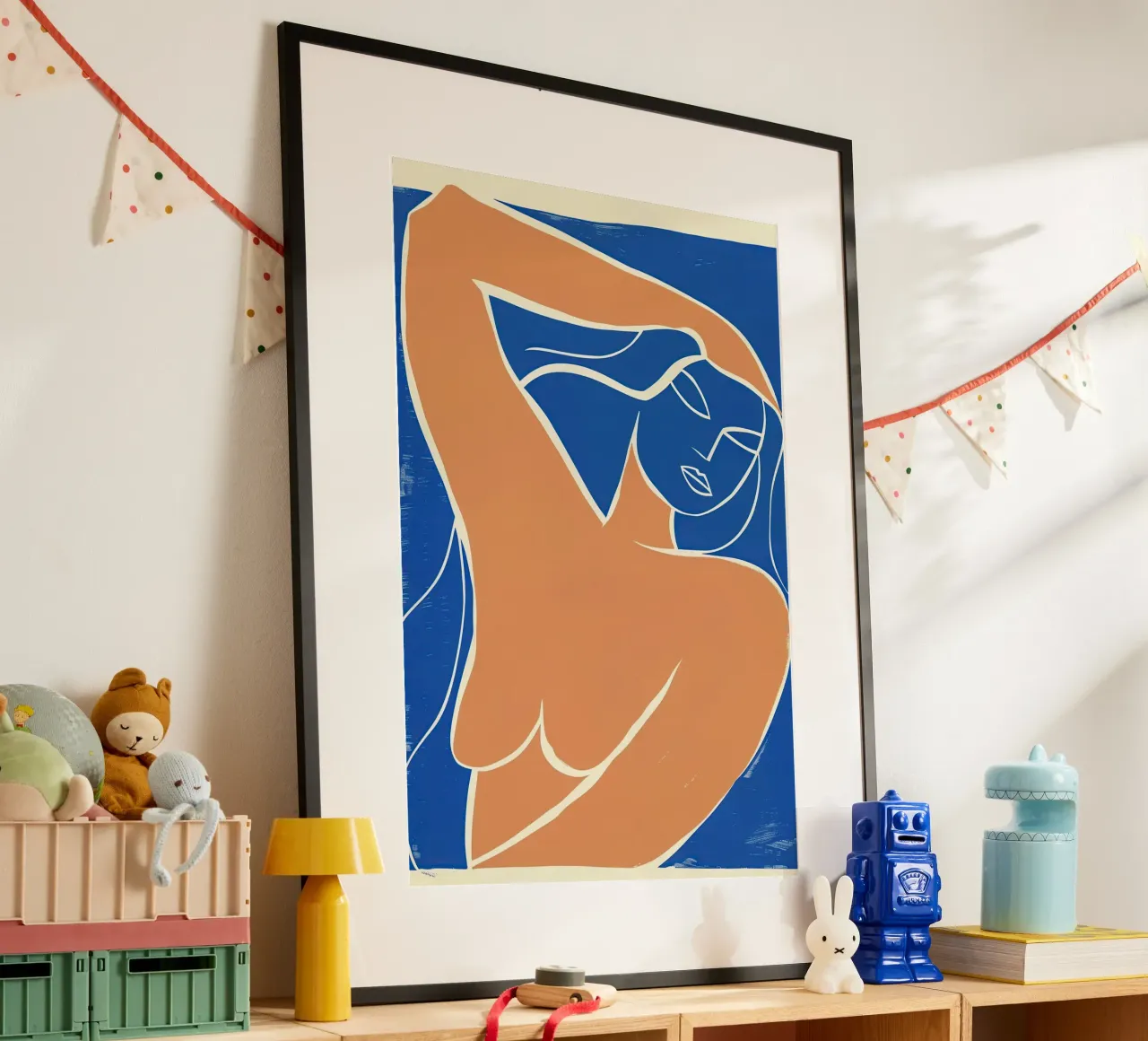 Naakte vrouw met lang haar in de wind | Kunstdruk poster van Autofocus
