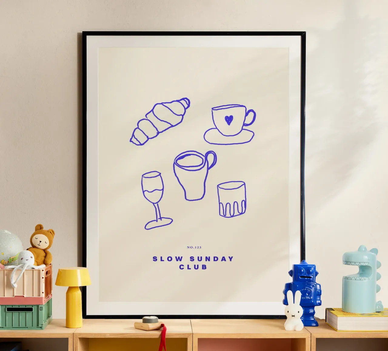 Slow Sunday Club poster con telaio in legno da treechild