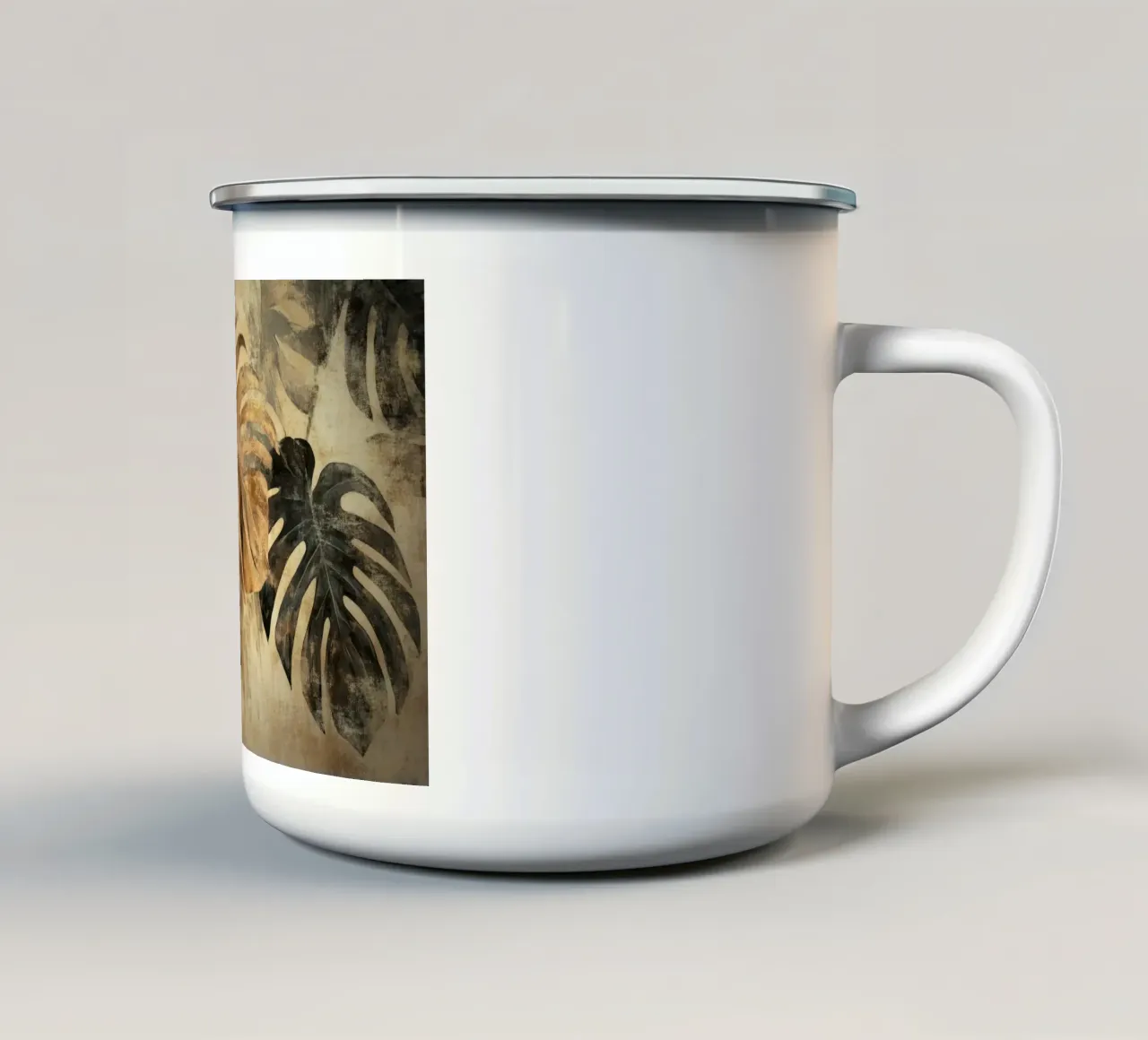 Foglie tropicali rustiche tazza in smalto da Modern Muse