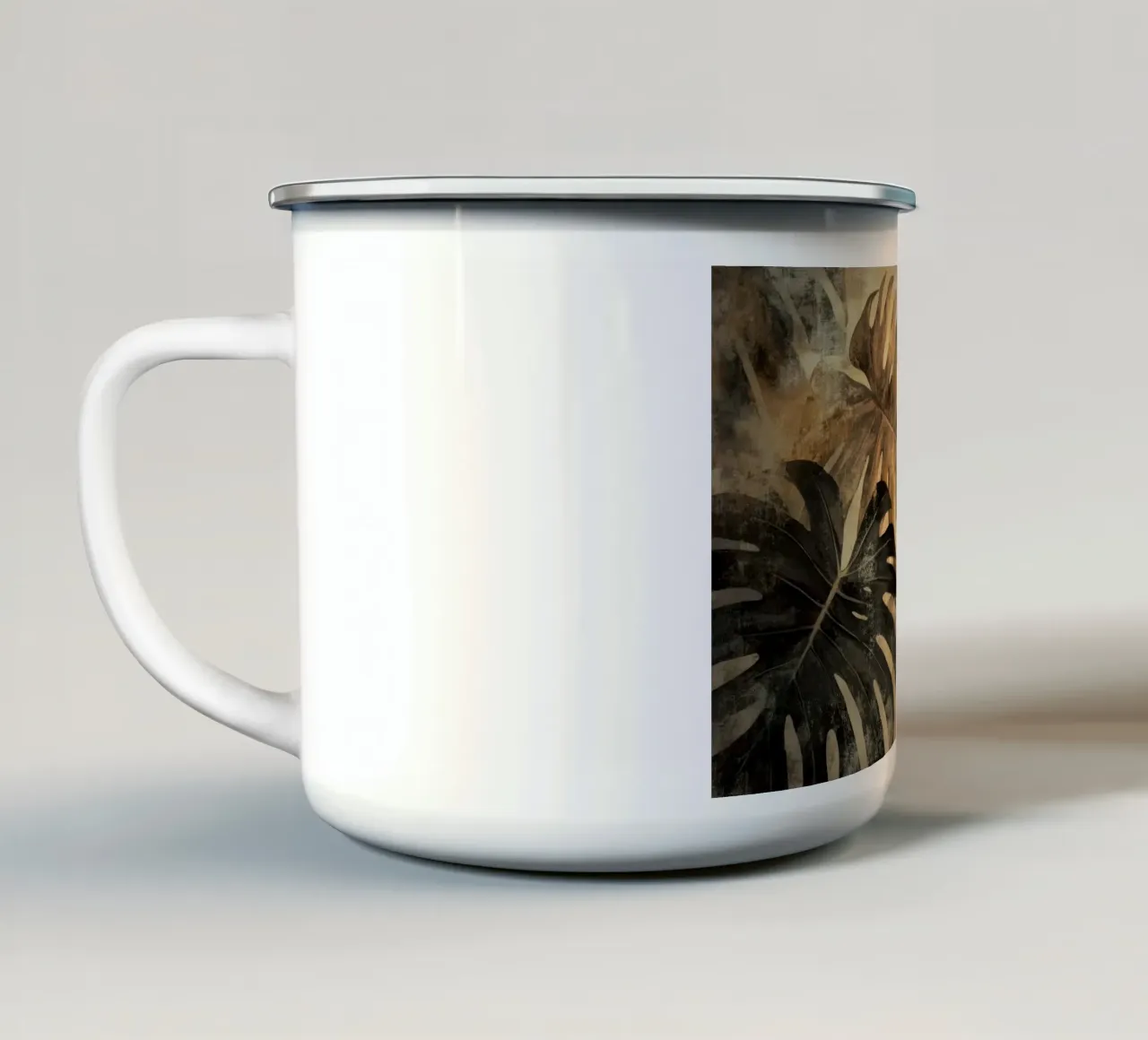 Foglie tropicali rustiche tazza in smalto da Modern Muse